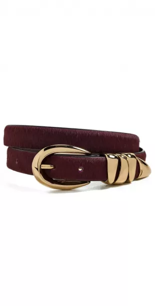 Triple Metal Keeper Genuine Calf Hair Belt