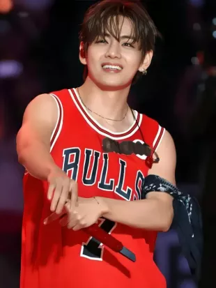 Taehyung Chicago Bulls Red Jersey
