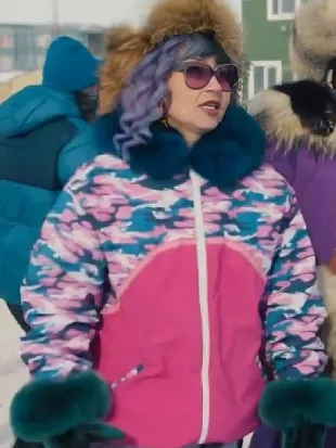 North Of North S02 Zorga Qaunaq Pink Fur Collar Puffer Jacket
