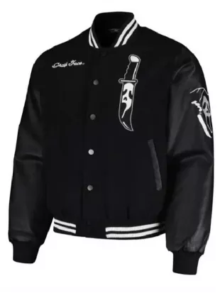 Halloween 2026 Ghost Face Black Varsity Jacket