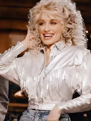 Dolly Parton Metallic Sequin Fringe Jacket