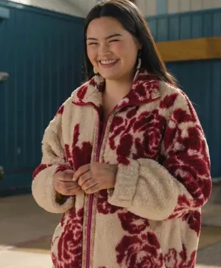 Buy North Of North S02 Anna Lambe Red Floral Teddy Jacket