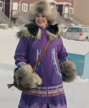 Buy North Of North S02 Anna Lambe Purple Hooded Parka Coat