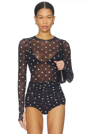 Kaylee Top in Cherry Dots