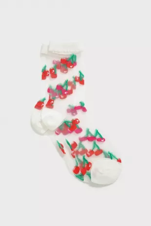Sheer Cherry Socks