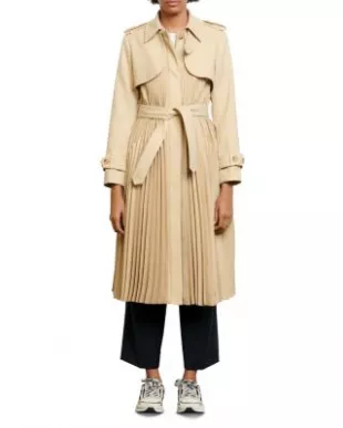Vino Pleated Trench Coat