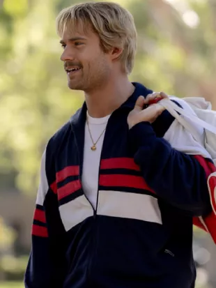 Mr. Irrelevant David Corenswet Striped Track Jacket