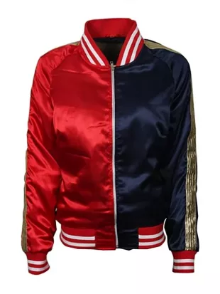 Harley Quinn Halloween 2026 Red/Black Bomber Jacket