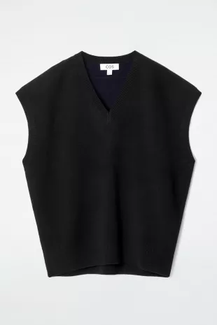 Double-Faced Wool V-Neck Vest