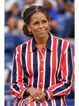 US Open 2026 Michelle Obama Striped Dress