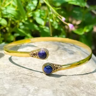 Lapis Lazuli 2 Stone Arm Cuff