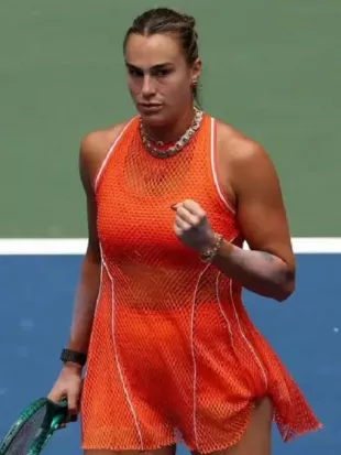 US Open 2026 Aryna Sabalenka Orange Dress