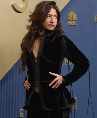 Emmy Awards 2026 Odessa A’zion Fringed Velvet Jacket