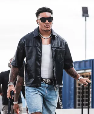 Braelon Allen Black Leather Jacket