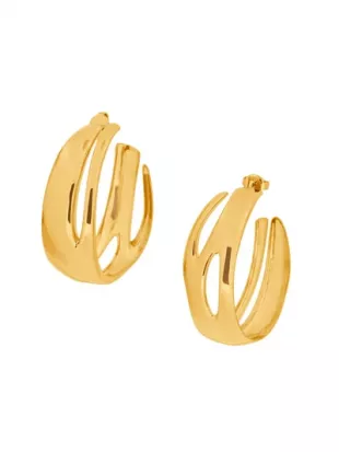 Tidal Hoops in Silver Rhodium Plated