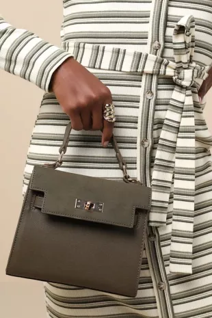 Timeless Trendsetter Olive Vegan Leather Crossbody Bag