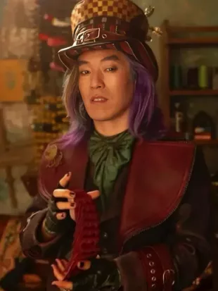 Descendants Wicked Wonderland 2026 Leonardo Nam Leather Coat