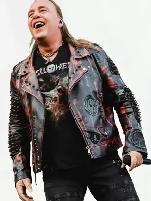 Andi Deris Helloween Pumpkins Leather Jacket