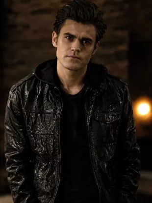 The Vampire Diaries Paul Wesley Black Leather Jacket