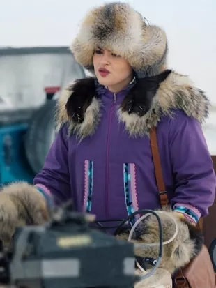 Anna Lambe North Of North S02 Purple Hooded Parka Coat