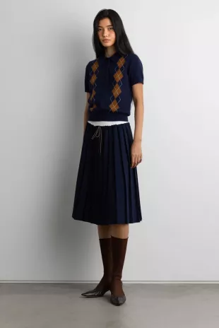 Argyle Short Sleeve Polo Sweater