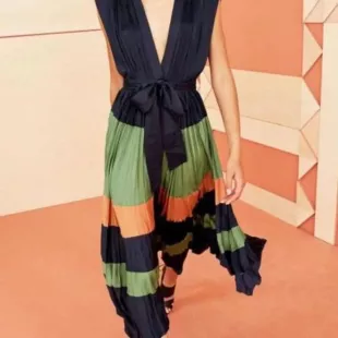 Maysha Pleated Handkerchief Dress