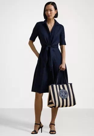 Striped Herringbone Large Emerie Tote