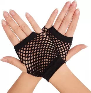 Short Fishnet Gloves Fingerless Goth Emo