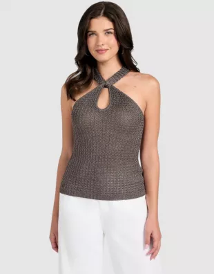 Sleeveless Halter Keyhole Ella Tank Top