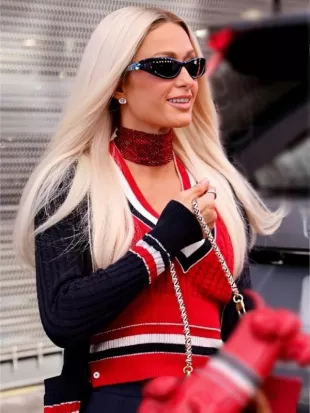 US Open 2026 Paris Hilton Red Sweater Vest