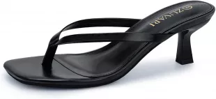 Heels for Women Square Toe Flip Flop Kitten Heel Sandals