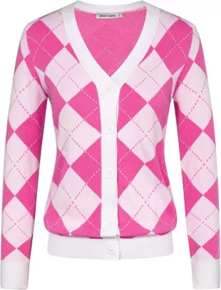 Cardigan Sweaters for Women Fall Argyle Sweater Preppy Clothes