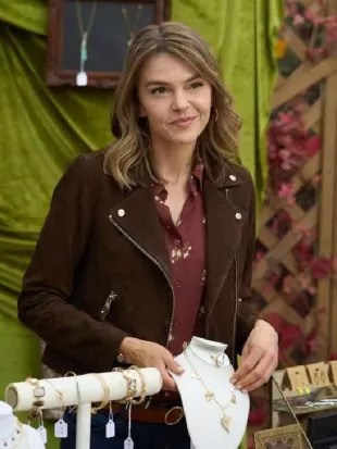 Love Finds You 2026 Aimee Teegarden Brown Jacket