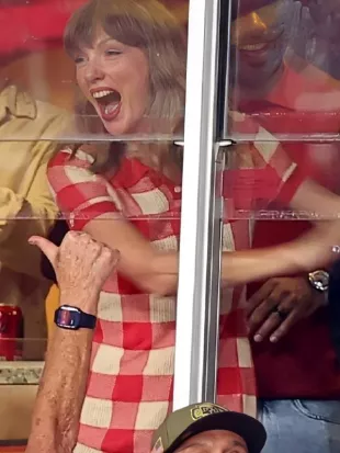 Taylor Swift KC Chiefs vs. Denver Broncos Red Gingham Dress