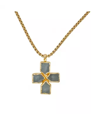 Metallic Aquamarine Cross