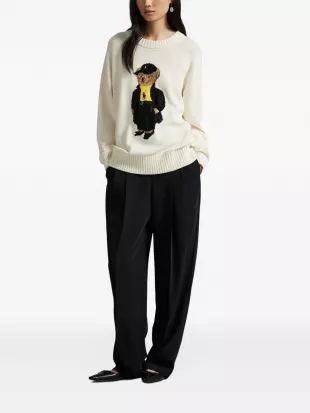 Polo Bear-embroidered crew-neck sweater