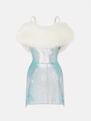 Sela Fur Dress Ombre