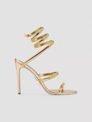 Leather & Copper Snake Strap Sandals