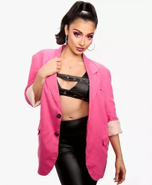 Arianna Grace Pink Cotton Blazer
