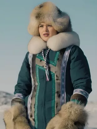 North Of North S02 Anna Lambe Teal Parka Hooded Coat