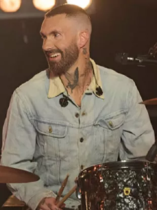 The Voice S30 Adam Levine Corduroy-Trimmed Denim Jacket
