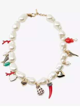 Charm and Pearl Necklace