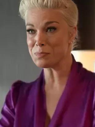 Ted Lasso S04 Rebecca Welton Purple Silk Blouse