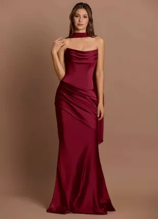 Pelagia Merlot Maxi Dress