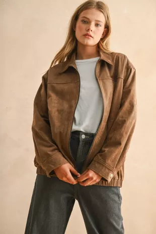 Faux Suede 90s Jacket