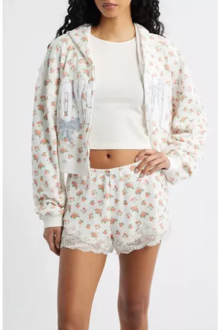 Alex Sunshine & Bows Crop Zop Hoodie