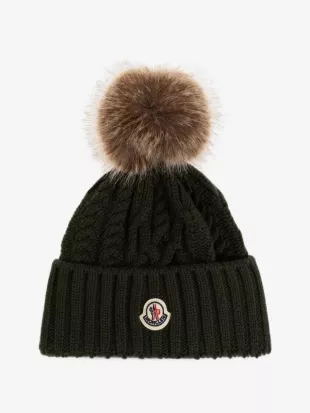 Logo-patch Ribbed-knit Beanie Hat
