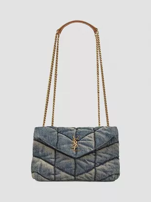 Puffer Toy Bag in Denim