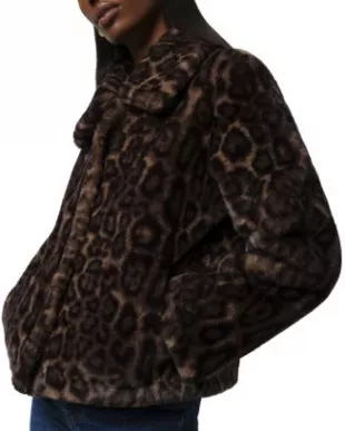 Apparis  Elis Faux Fur Leopard Print Jacket