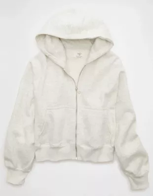 Full-Zip Balloon Sleeve Hoodie